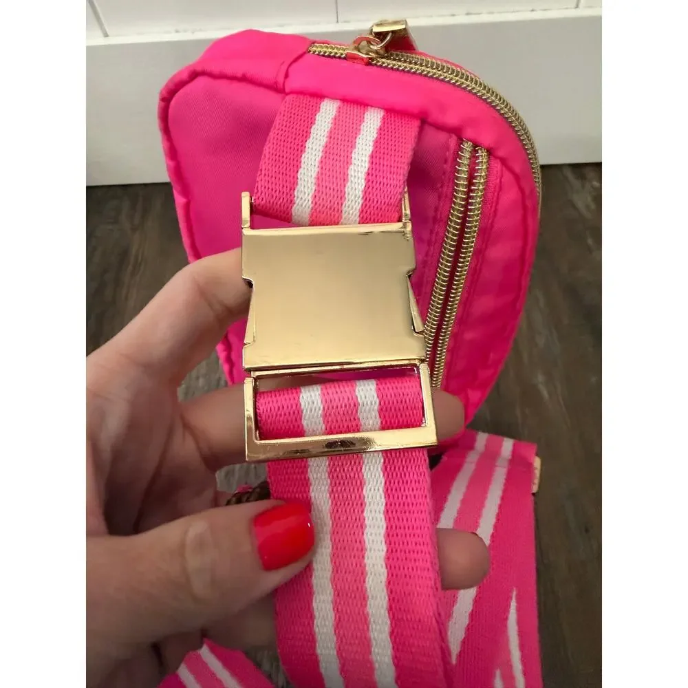 Lilly Pulitzer Jeanie Belt Bag in Mystique Pink with gold hardware GUC